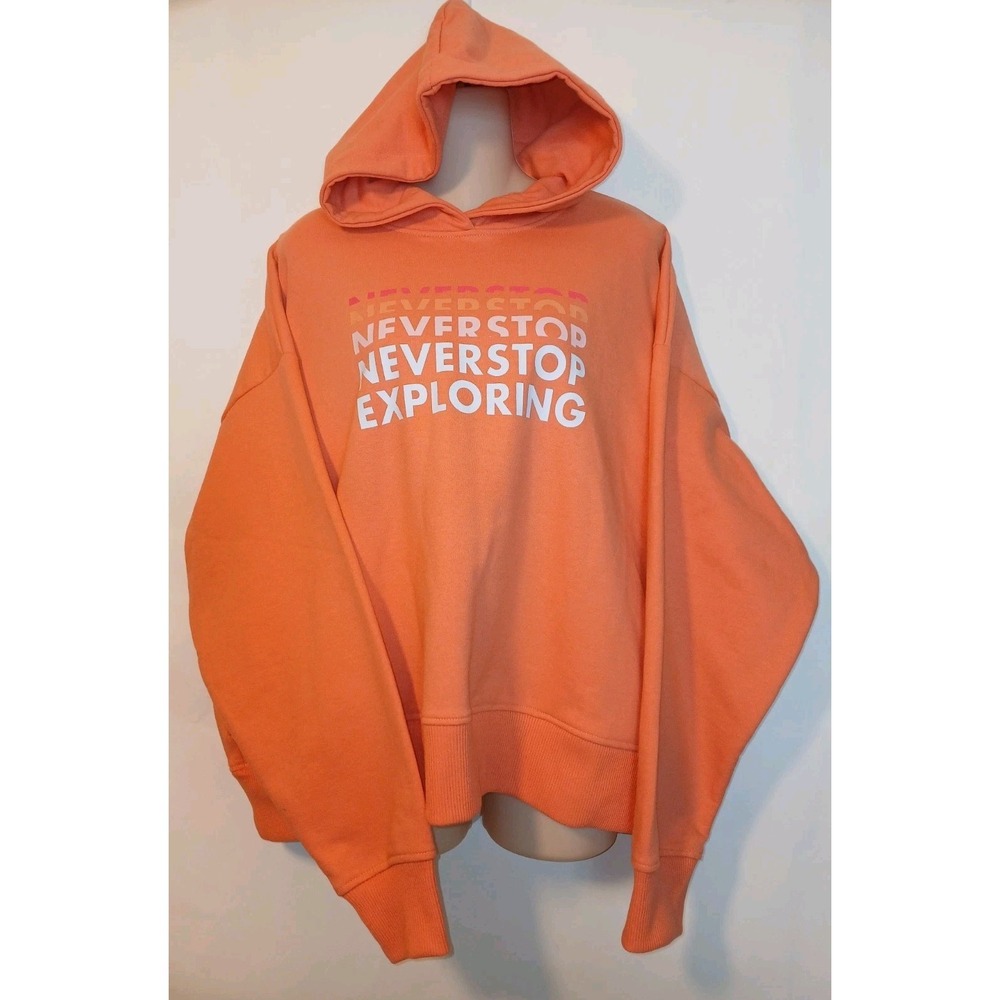 The North Face Womens Hoodie Orange  XXL Pullover Never Stop Exploring NEW! D133